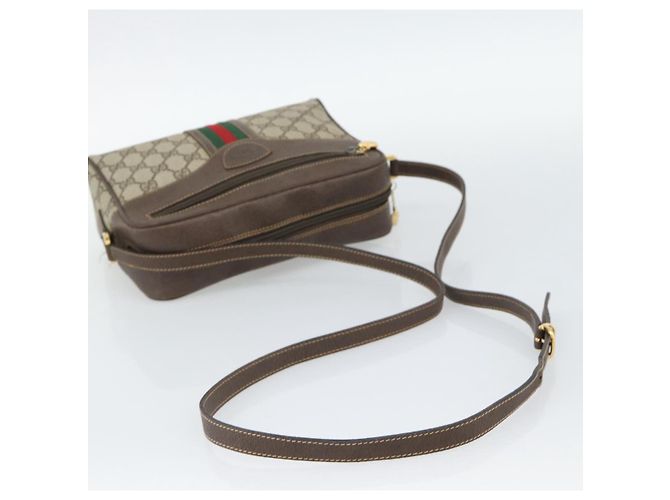 GUCCI GG Supreme Web Sherry Line Bag PVC Beige Gold 00 156 0852 - vista 7