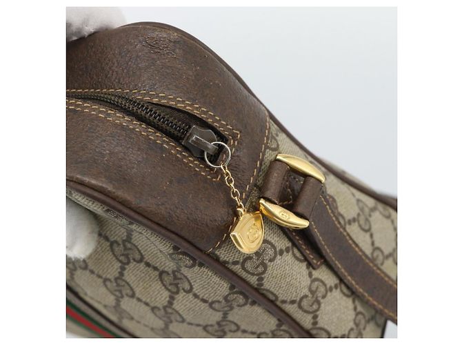 GUCCI GG Supreme Web Sherry Line Bag PVC Beige Gold 00 156 0852 - vista 9