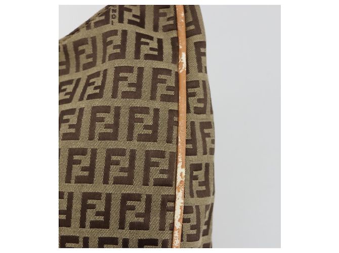 FENDI Zucchino Canvas Shoulder Bag Beige - vista 10