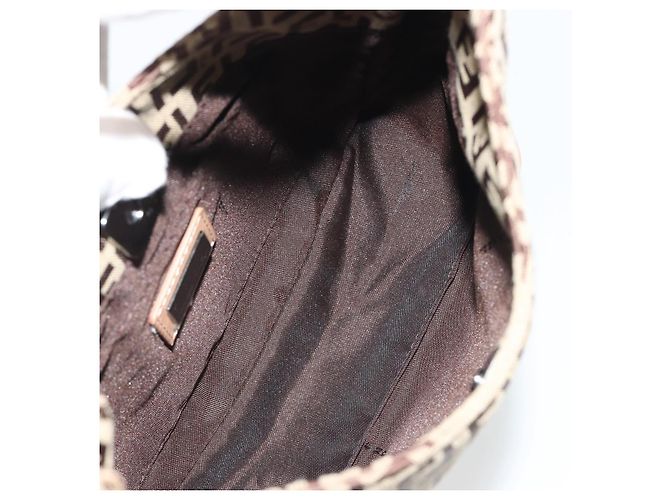 FENDI Zucchino Canvas Shoulder Bag Beige - vista 11