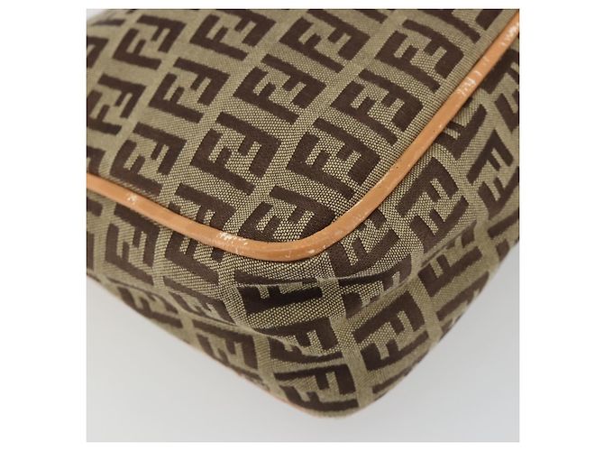 FENDI Zucchino Canvas Shoulder Bag Beige - vista 14