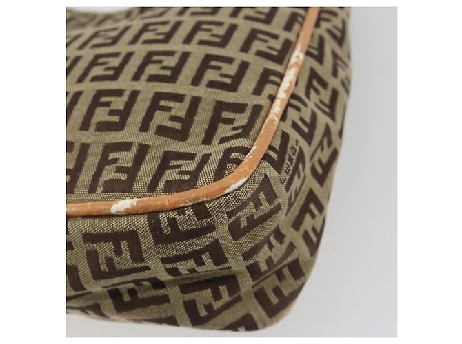 FENDI Zucchino Canvas Shoulder Bag Beige - vista 15