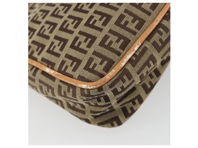FENDI Zucchino Canvas Shoulder Bag Beige - vista 16