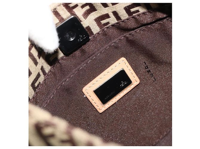 FENDI Zucchino Canvas Shoulder Bag Beige - vista 18