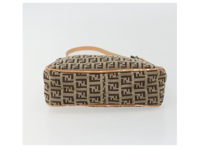 FENDI Zucchino Canvas Shoulder Bag Beige - vista 5