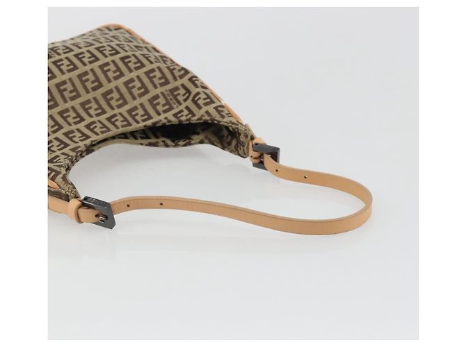 FENDI Zucchino Canvas Shoulder Bag Beige - vista 7