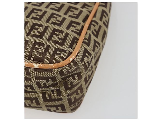 FENDI Zucchino Canvas Shoulder Bag Beige - vista 9