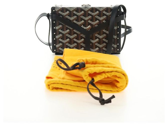 GOYARD Herringbone Minodiere Trunk Bag PVC Black Silver - vista 12