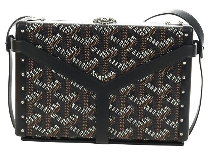 GOYARD Herringbone Minodiere Trunk Bag PVC Black Silver - vista 13