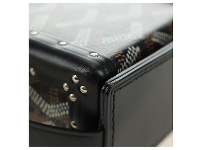 GOYARD Herringbone Minodiere Trunk Bag PVC Black Silver - vista 15