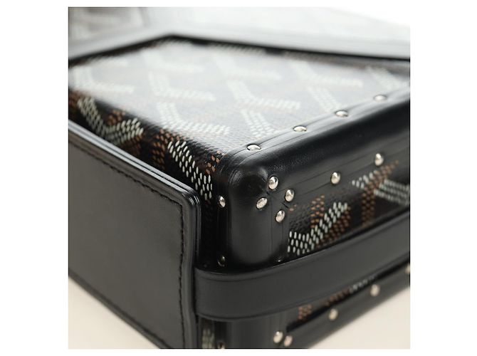 GOYARD Herringbone Minodiere Trunk Bag PVC Black Silver - vista 16