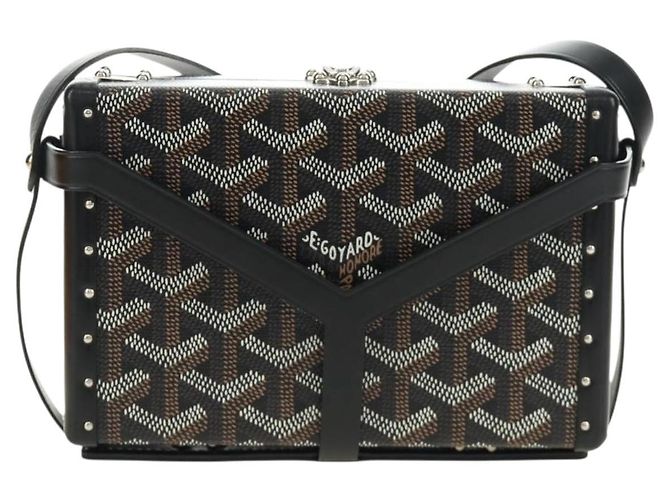 GOYARD Herringbone Minodiere Trunk Bag PVC Black Silver - vista 2