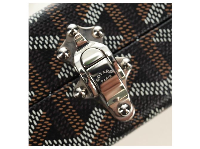 GOYARD Herringbone Minodiere Trunk Bag PVC Black Silver - vista 20