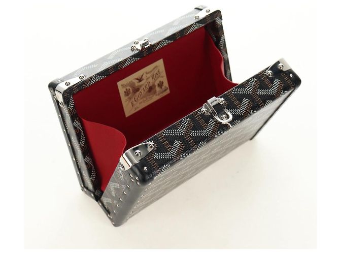 GOYARD Herringbone Minodiere Trunk Bag PVC Black Silver - vista 24