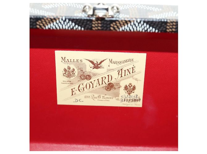 GOYARD Herringbone Minodiere Trunk Bag PVC Black Silver - vista 25