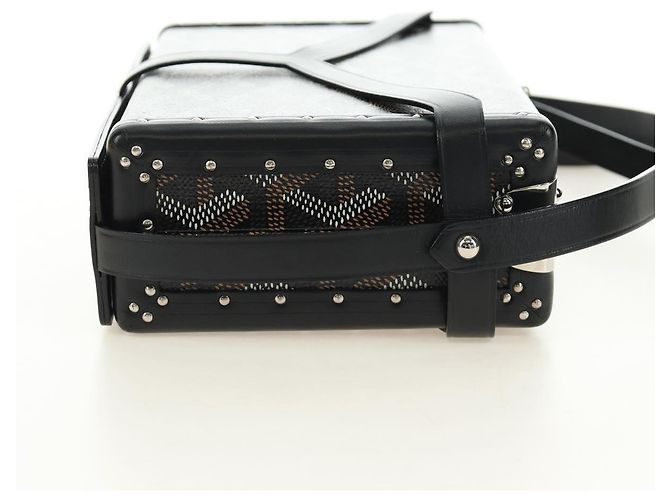 GOYARD Herringbone Minodiere Trunk Bag PVC Black Silver - vista 4