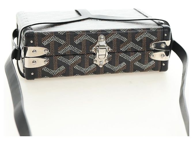 GOYARD Herringbone Minodiere Trunk Bag PVC Black Silver - vista 6