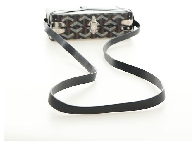 GOYARD Herringbone Minodiere Trunk Bag PVC Black Silver - vista 7