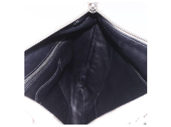 PRADA Clutch Bag Leather White Silver - vista 19