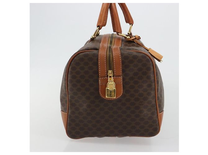 Céline CELINE Macadam Canvas Boston Bag PVC Leather Brown Gold - vista 3