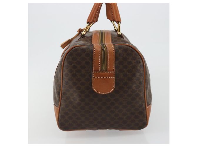 Céline CELINE Macadam Canvas Boston Bag PVC Leather Brown Gold - vista 4