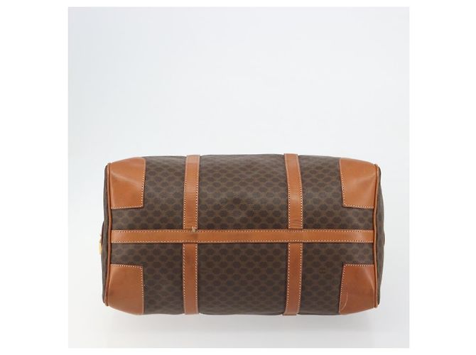 Céline CELINE Macadam Canvas Boston Bag PVC Leather Brown Gold - vista 5