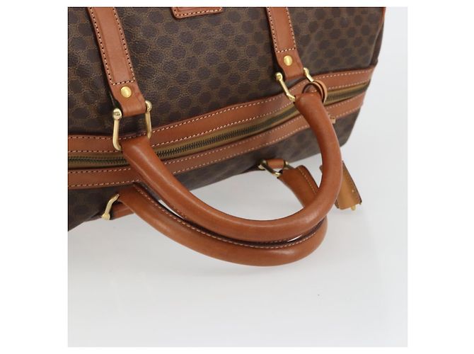 Céline CELINE Macadam Canvas Boston Bag PVC Leather Brown Gold - vista 7