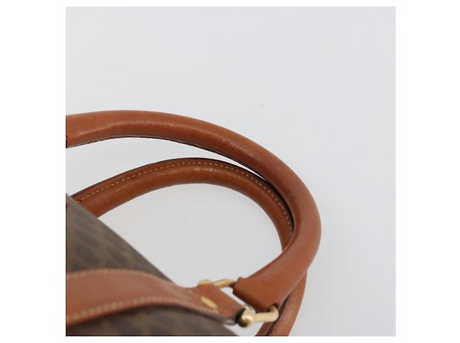 Céline CELINE Macadam Canvas Boston Bag PVC Leather Brown Gold - vista 8