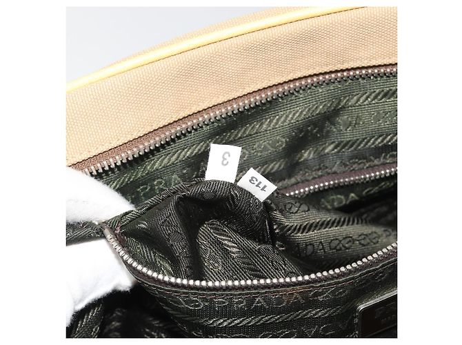 PRADA Hand Bag Canvas Beige Silver - vista 12