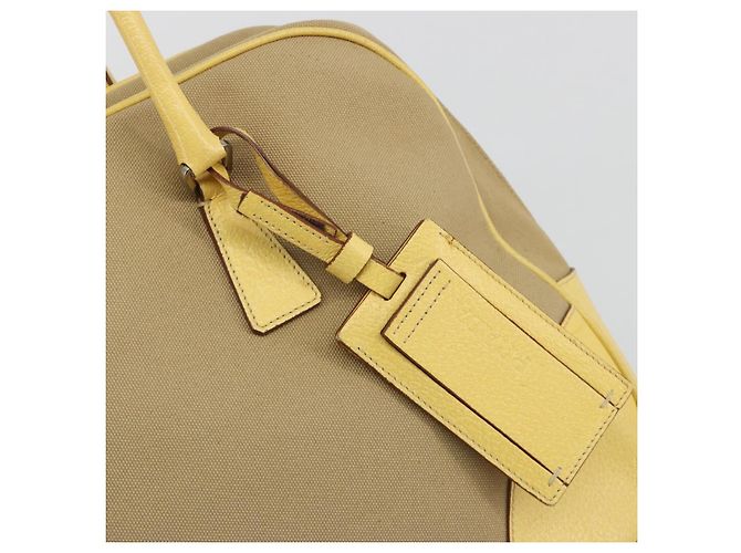 PRADA Hand Bag Canvas Beige Silver - vista 19