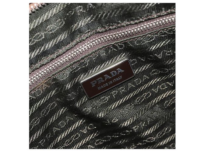 PRADA Hand Bag Canvas Beige Silver - vista 22