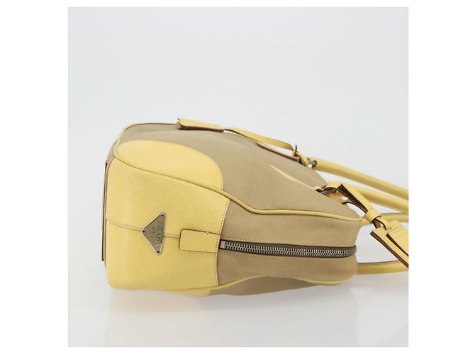 PRADA Hand Bag Canvas Beige Silver - vista 4