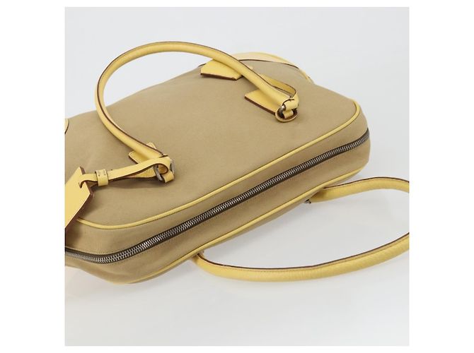 PRADA Hand Bag Canvas Beige Silver - vista 7