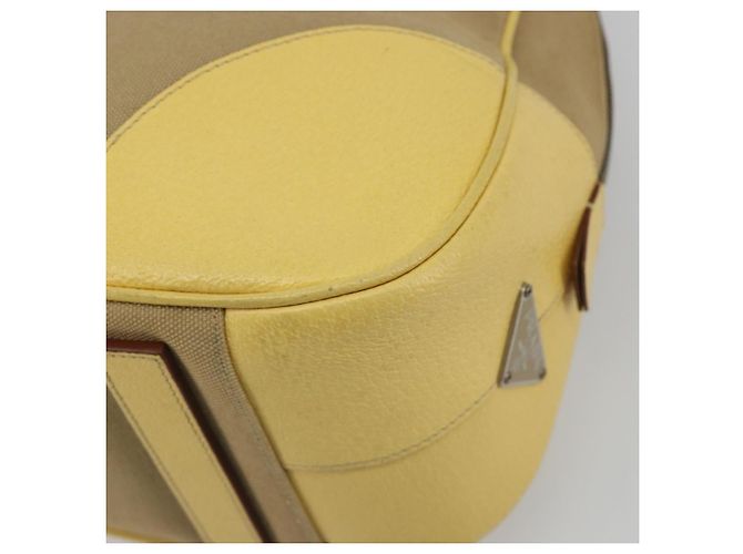 PRADA Hand Bag Canvas Beige Silver - vista 9