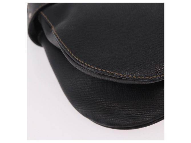 Salvatore Ferragamo Gancini Shoulder Bag Leather Black Silver - vista 15