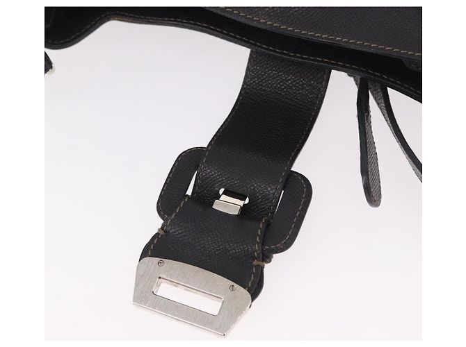 Salvatore Ferragamo Gancini Shoulder Bag Leather Black Silver - vista 20