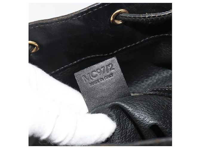 Céline CELINE Macadam Shoulder Bag PVC Leather Black Gold - vista 12