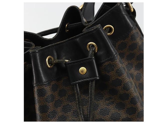Céline CELINE Macadam Shoulder Bag PVC Leather Black Gold - vista 17