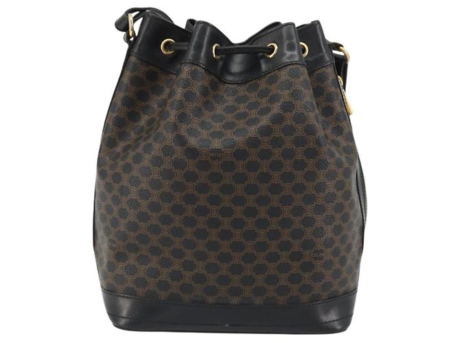 Céline CELINE Macadam Shoulder Bag PVC Leather Black Gold - vista 2