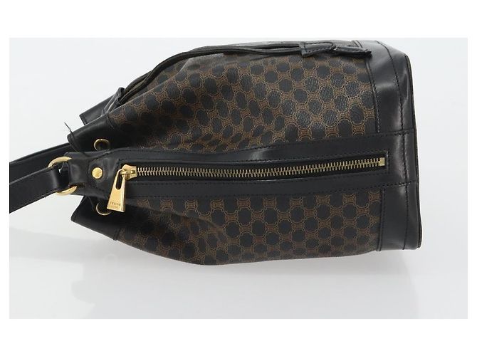 Céline CELINE Macadam Shoulder Bag PVC Leather Black Gold - vista 4