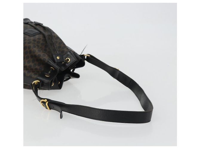 Céline CELINE Macadam Shoulder Bag PVC Leather Black Gold - vista 7