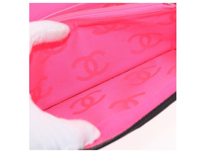 CHANEL Cambon Line Long Wallet Lamb Skin Black CC - vista 22