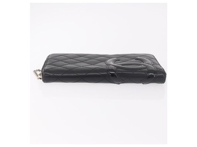 CHANEL Cambon Line Long Wallet Lamb Skin Black CC - vista 4