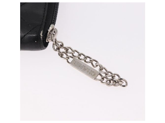 CHANEL Cambon Line Long Wallet Lamb Skin Black CC - vista 8