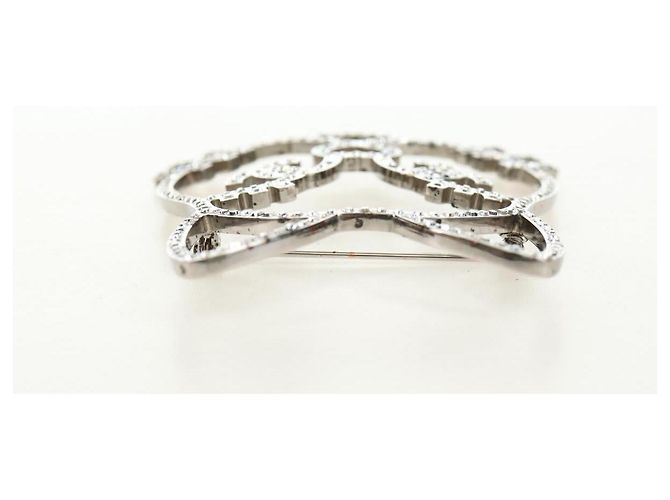 CHANEL Brooch Metal Silver CC - vista 15