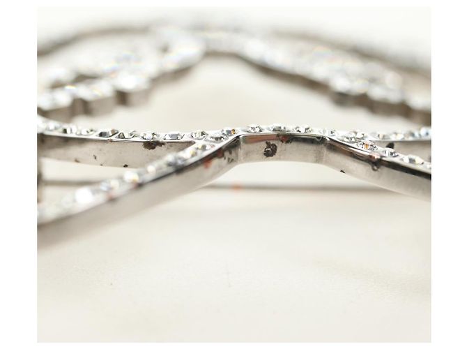 CHANEL Brooch Metal Silver CC - vista 16