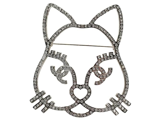 CHANEL Brooch Metal Silver CC - vista 2