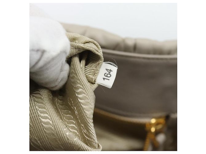 PRADA Chain Tote Bag Nylon Grau Gold - Ansicht 12