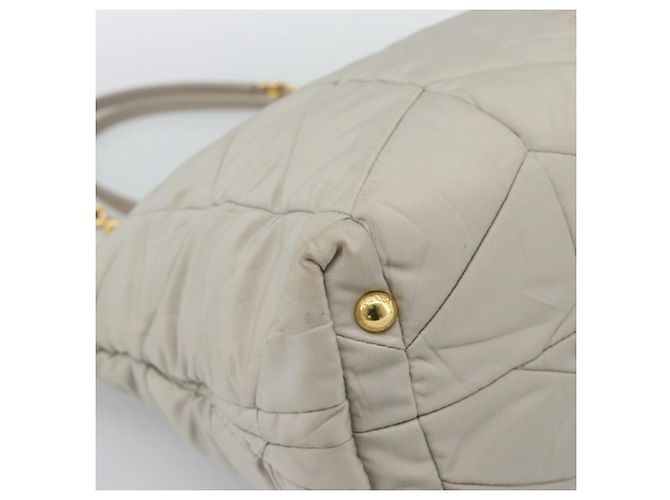 PRADA Chain Tote Bag Nylon Grau Gold - Ansicht 14