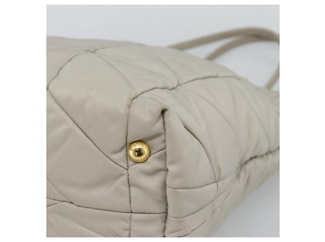 PRADA Chain Tote Bag Nylon Grau Gold - Ansicht 15